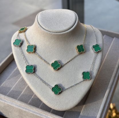 Beş Motif Van Cleef Kolye Yeşil resmi