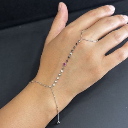 Fuşya Taşlı Kalp Silver Şahmeran resmi