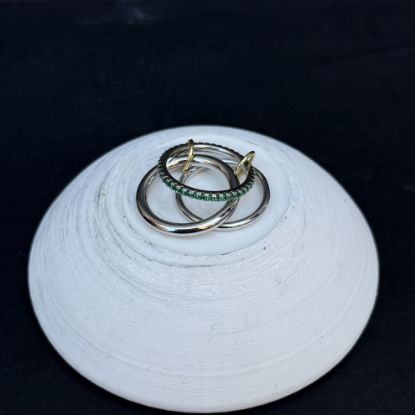 Ortası Taşlı Yeşil Silver Yüzük resmi