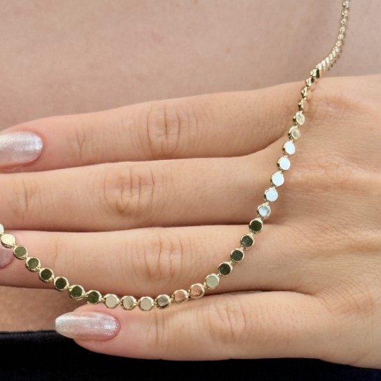 Uzun Gold ( 60cm ) Daire Kolye resmi