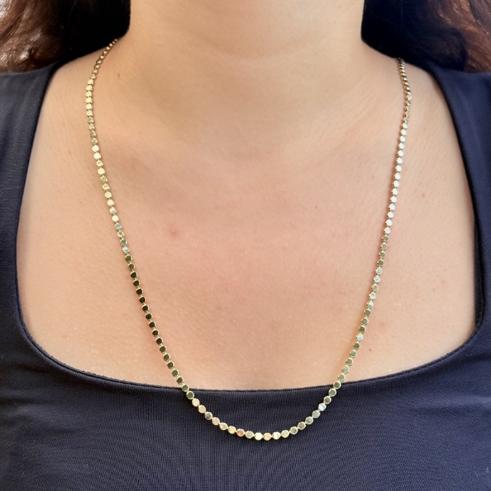 Uzun Gold Daire Kolye resmi