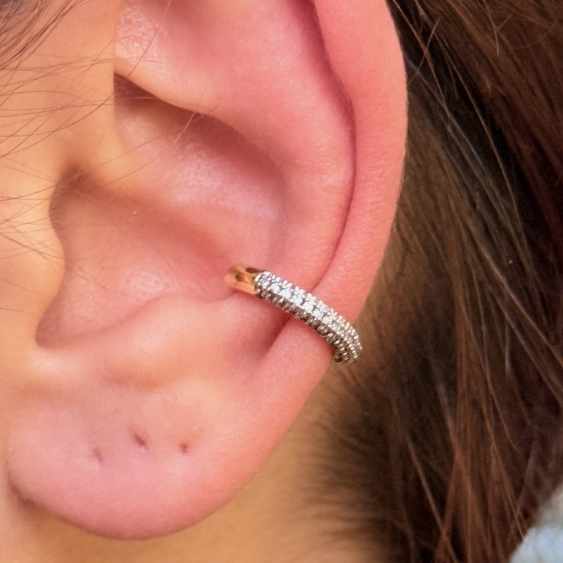 Mikro Taşlı İnce Ear Cuff – Silver resmi