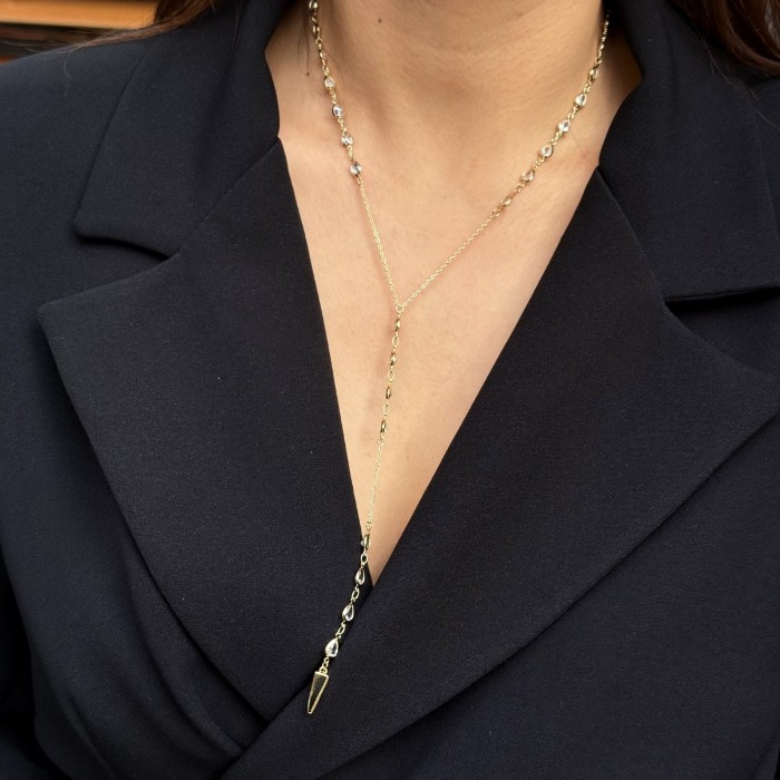 Uç Detaylı Lariat Kolye resmi