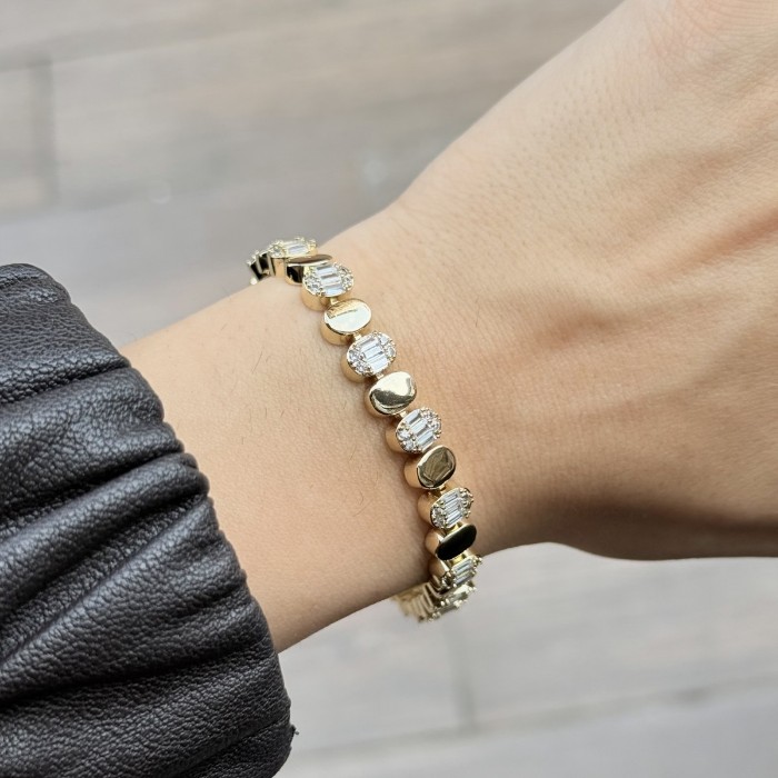 Baguette Oval Taşlı Bileklik resmi