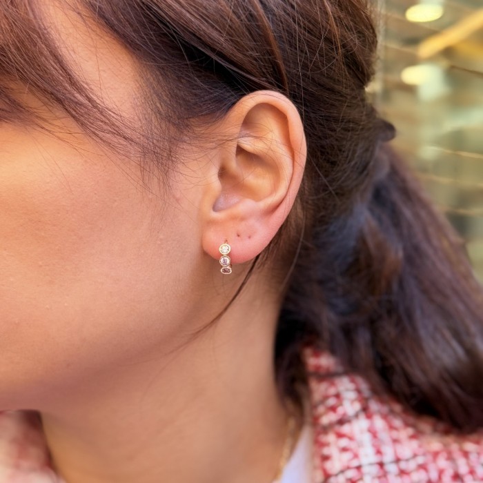 Pembe Taşlı Vera Küpe Pembe  resmi