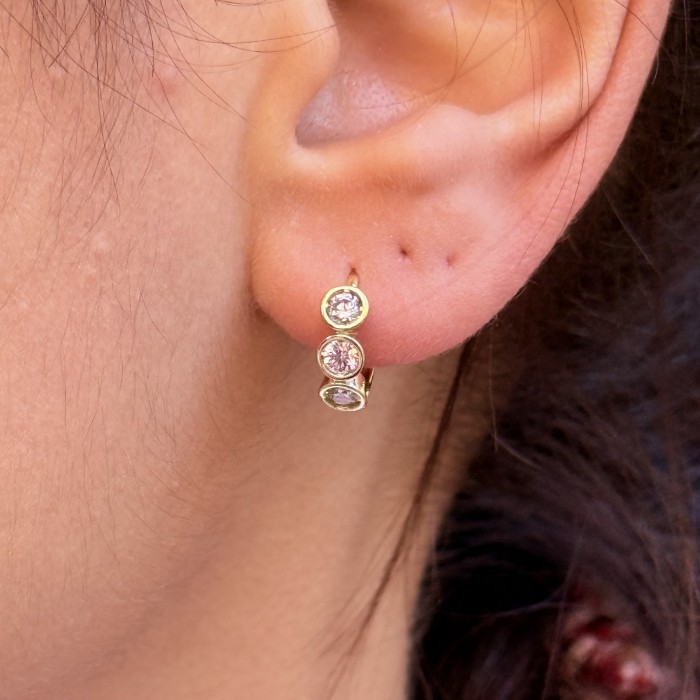 Mavi Mor Yeşil Flora Küpe resmi