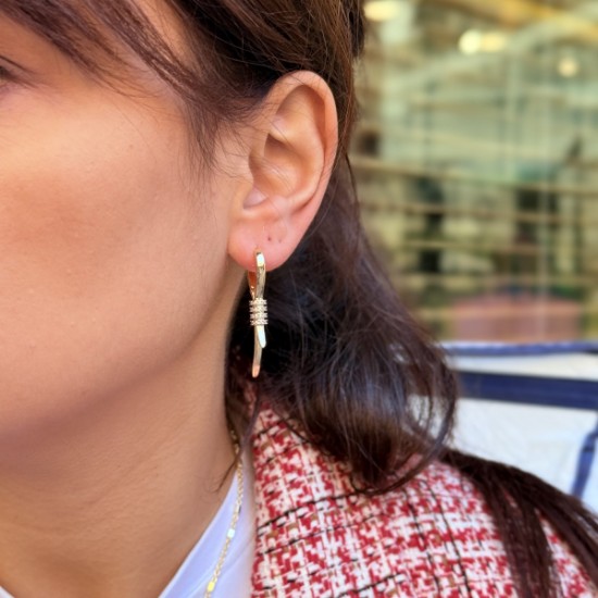 Minimal Hoop Zarafeti Küpe resmi