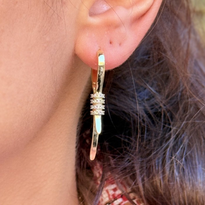 Minimal Hoop Zarafeti Küpe resmi