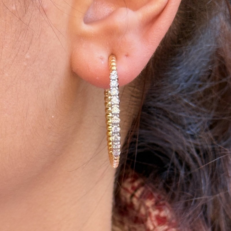 Slim Hoop – Front Pavé Shine (Gold) resmi