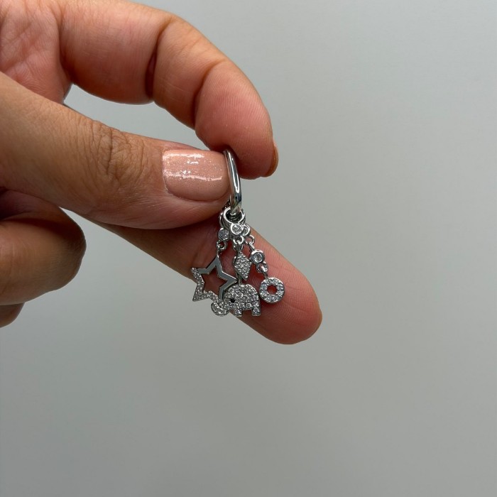 Charmlı Küpe Silver resmi