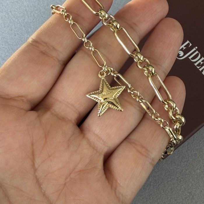İkili Zincir Yıldız Charm Bileklik  resmi